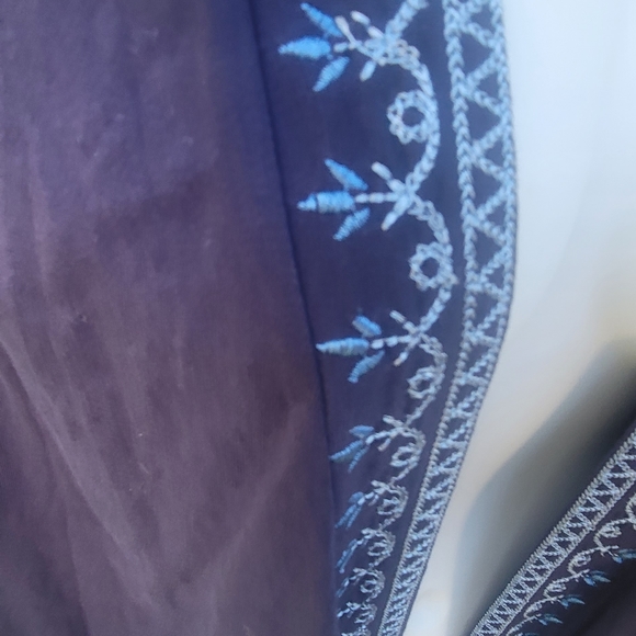 COLDWATER CREEK plus size blue embroidered topper jacket cardigan 3x 24 - Picture 5 of 11